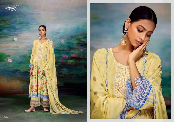 Shakino By Kimora 9401 To 9406 Chinon Printed Designer Salwar Suits Wholesalers In Delhi